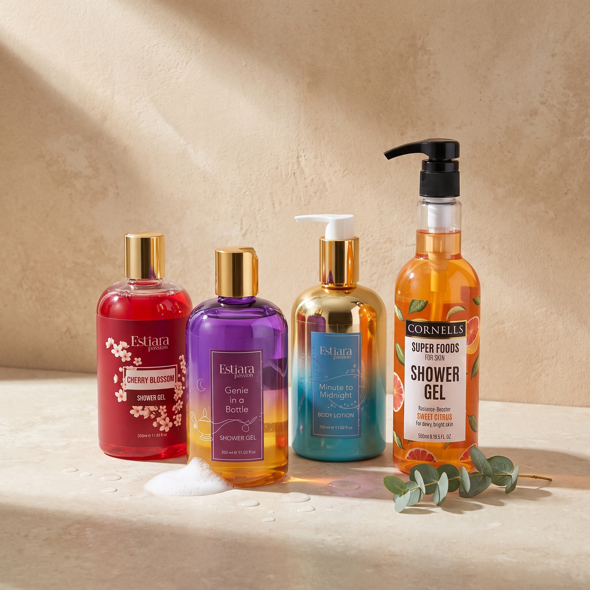 Shower, Body & Face Care — Estiara Passion shower gels and Cornells shower gel