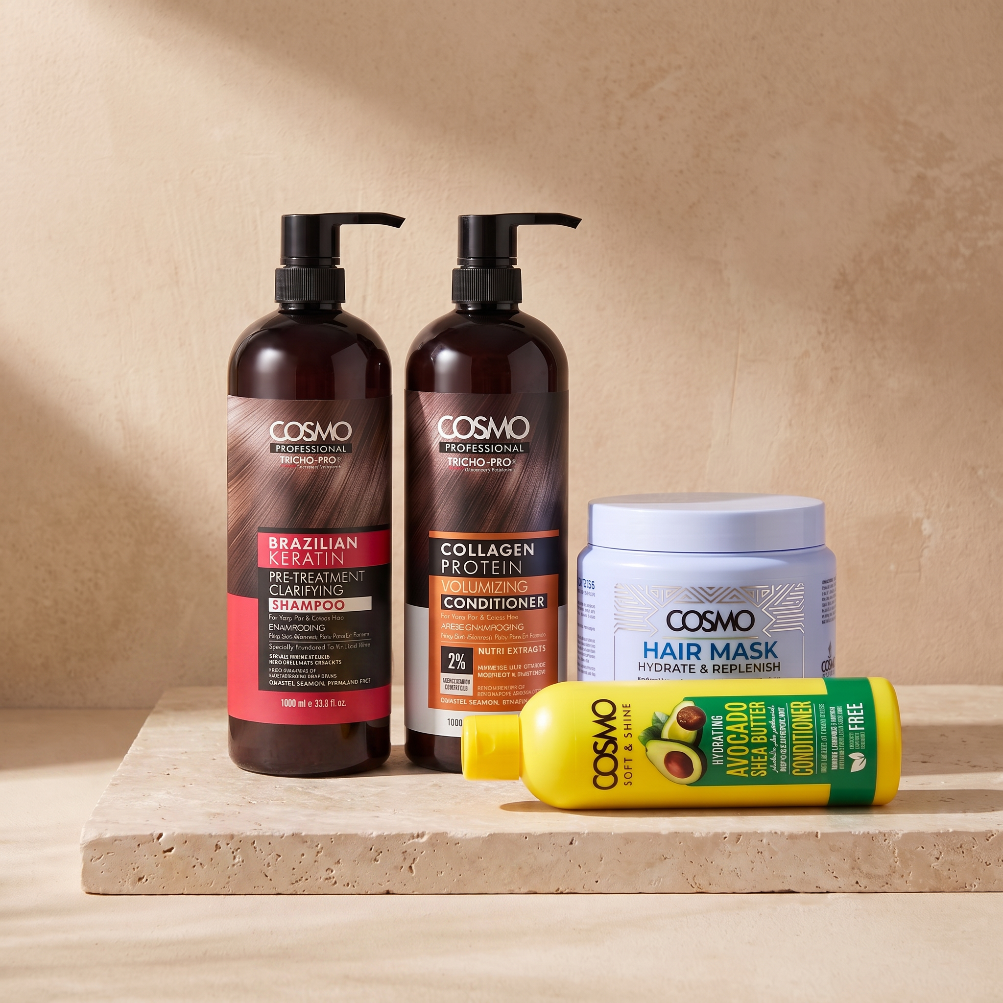 Shampoo & Hair Care — Cosmo Professional shampoo, conditioner, hair mask