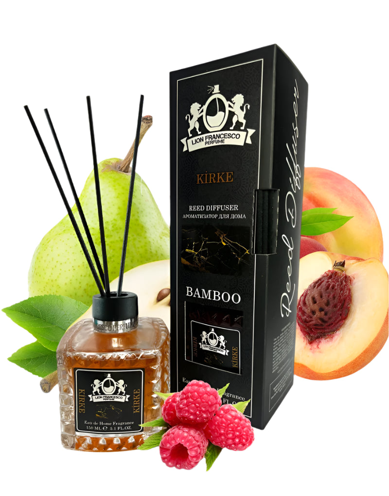 Lion Francesco Kirke reed diffuser 150 ml bottle with rattan sticks and black gift box