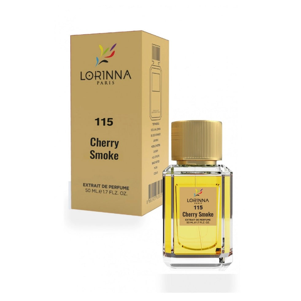 Lorinna 115 Cherry Smoke EDP 50 ml bottle with retail packaging - Royalsperfume
