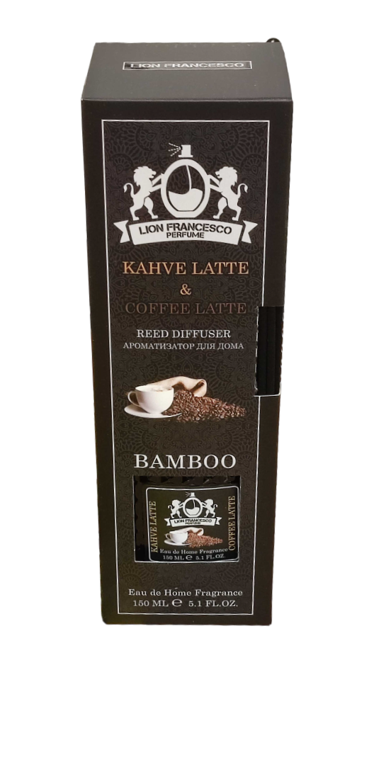 Lion Francesco Coffee Latte reed diffuser 150 ml in its black gift box