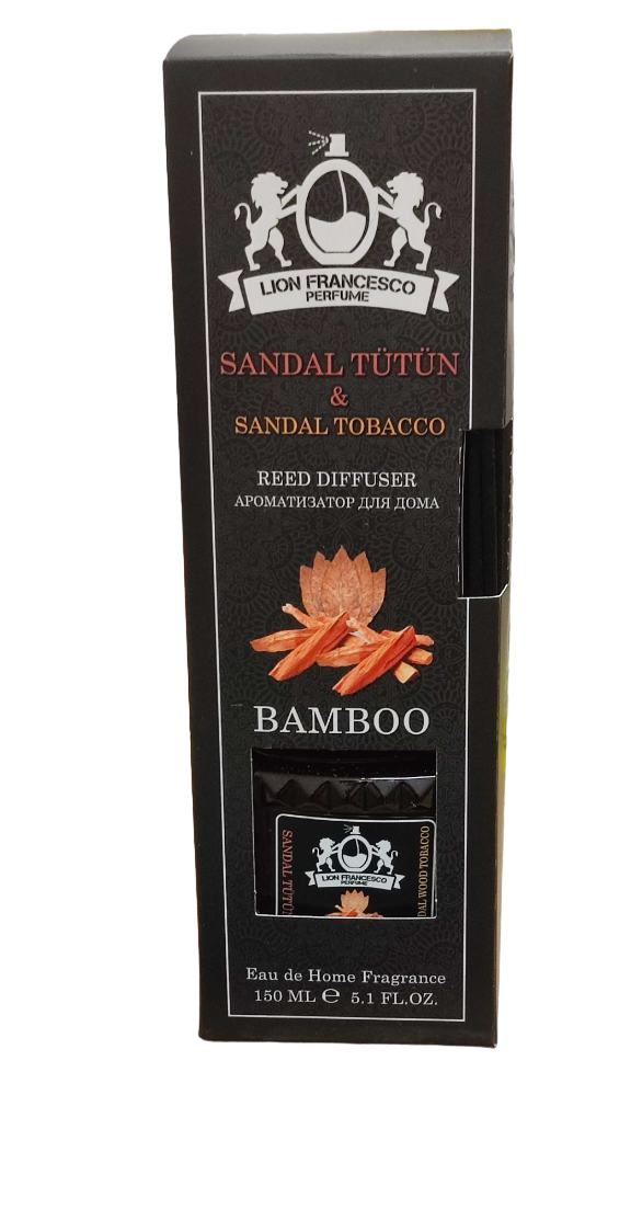 Lion Francesco Sandalwood & Tobacco reed diffuser 150 ml in its black gift box