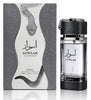 Riiffs Aswaar Extrait de Parfum 100ml bottle with matching silver and black packaging featuring a snake design, displayed on a white background.
