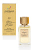 Lorinna Gany Mood Extrait de Parfum, flacone da 50 ml e confezione che caratterizzano una sofisticata fragranza unisex con accordi di mandarino, violetta e note che ricordano la pelle scamosciata.