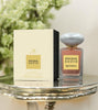 Rovena Pivoine Sozio — pink bottle with a grey domed cap next to a cream and gold box on a silver tray