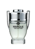 Marque Collection N-125 — trophy-shaped clear bottle with silver side handles and ribbed silver cap