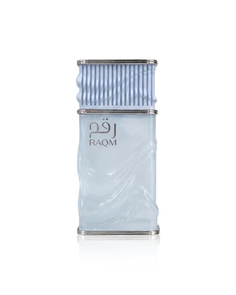 Nusuk Raqm Extrait de Parfum 100ml bottle with matching light blue packaging, displayed on a white background.