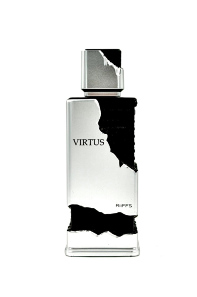 Riiffs Virtus Eau de Parfum 100ml bottle with a silver and black designer-style finish, displayed against a white background.