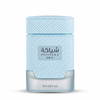Shiyaaka Sky by Khadlaj EDP 100 ml — pale blue quilted glass bottle on a white background