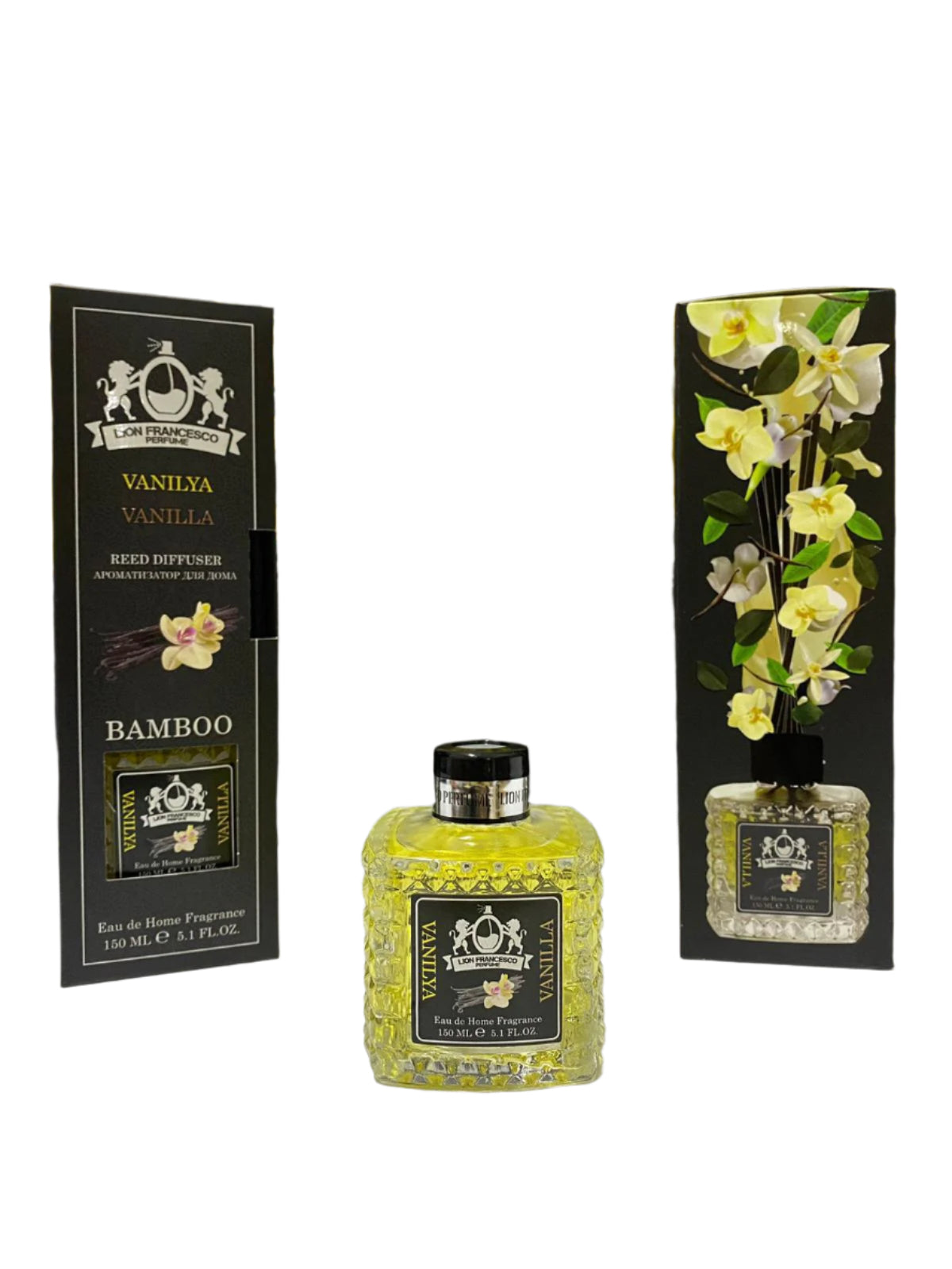 Lion Francesco Vanilla reed diffuser 150 ml with black gift box
