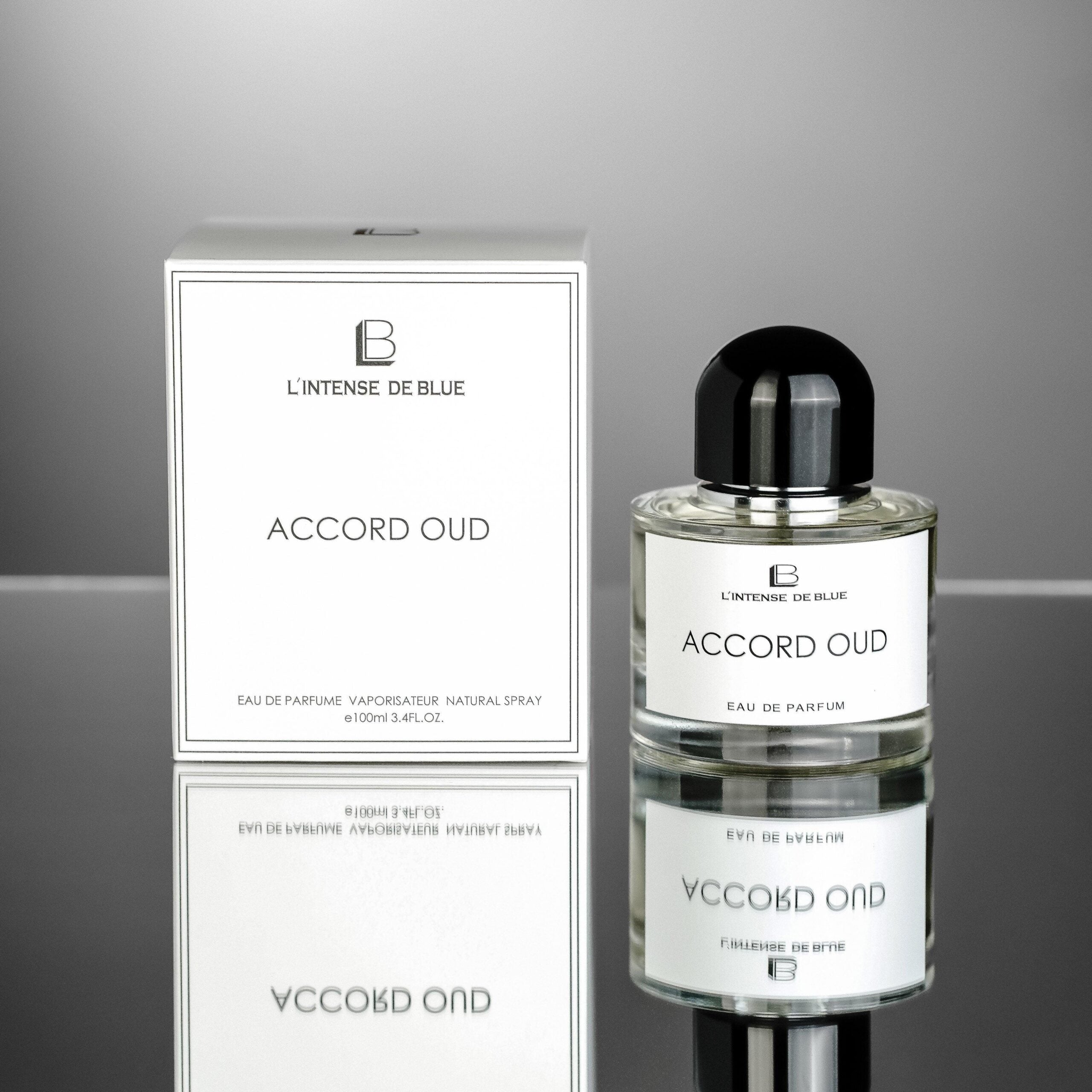 L'intense De Blue Accord Oud EDP 100 ml with retail packaging - Royalsperfume
