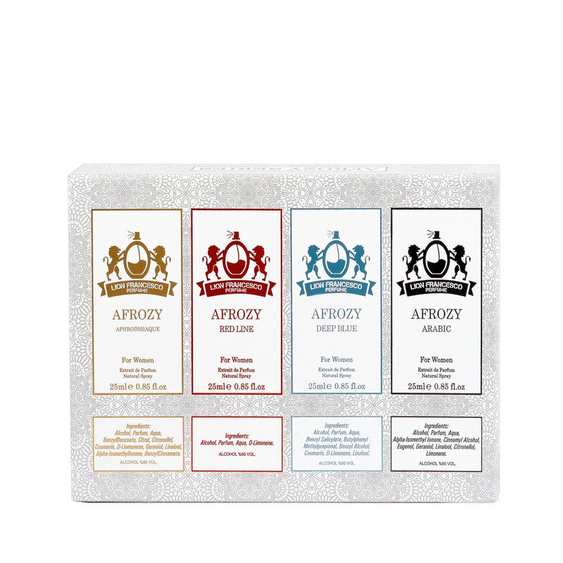 Set di profumi da donna LF Afrozy 4x25 ml - Royalsperfume Profumo Lion Francesco