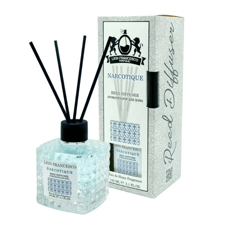 Lion Francesco Narcotique reed diffuser 150 ml bottle with rattan sticks and white gift box