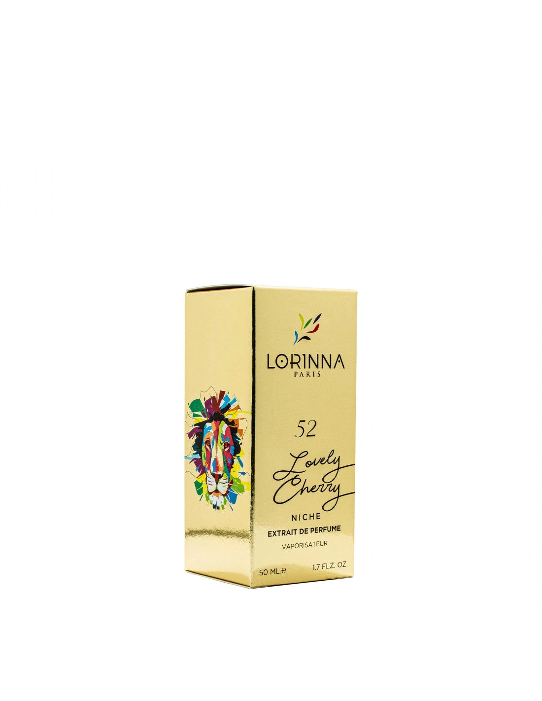 Lorinna 52 Lovely Cherry Nice Extrait de Parfum 50ml packaging featuring a sweet fruity fragrance with cherry-inspired accords.