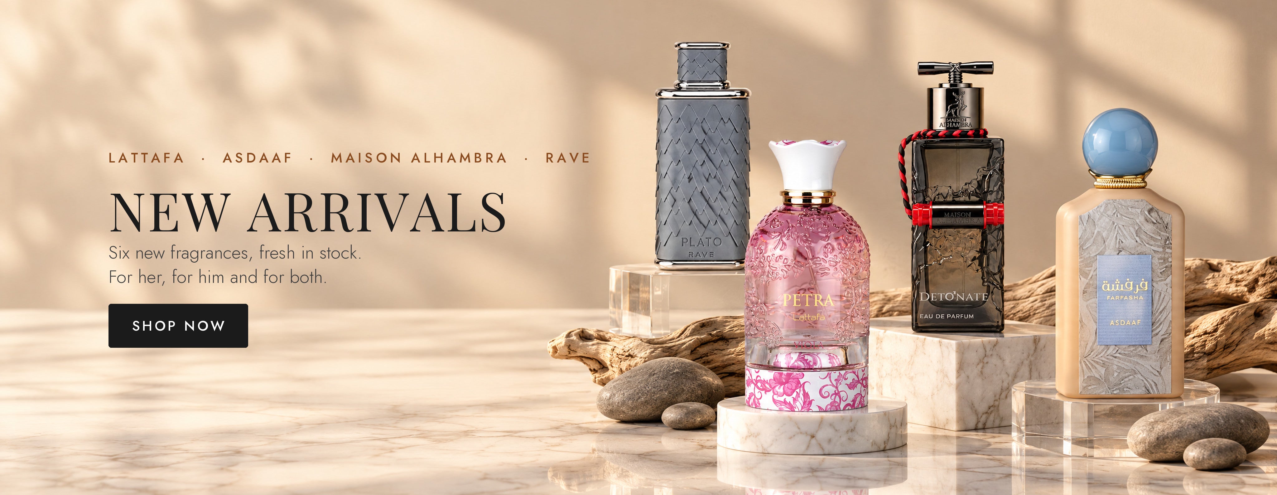New arrivals at Royalsperfume - Petra Viola by Lattafa, Plato by Rave, Detonate Men by Maison Alhambra, Farfasha by Asdaaf