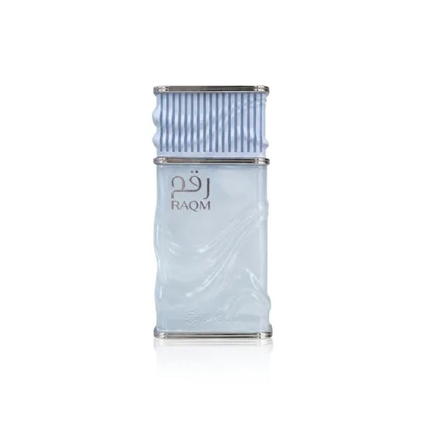 Nusuk Raqm Extrait de Parfum 100ml bottle with matching light blue packaging, displayed on a white background.